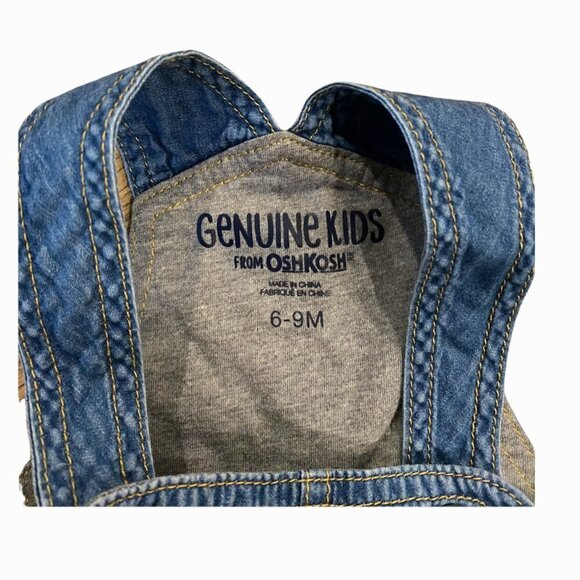 Oshkosh B’gosh Denim Overalls 6-9 Months - Picture 3 of 5